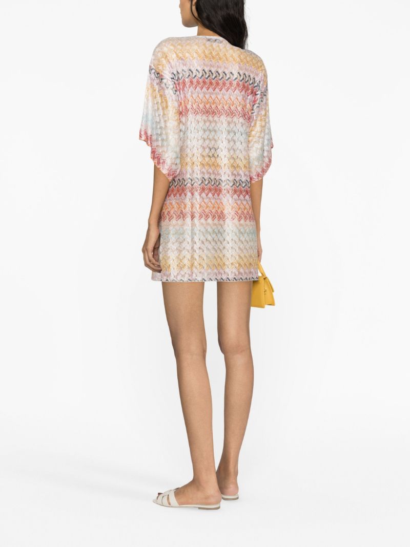Multicolour Zigzag Knit Mini Dress