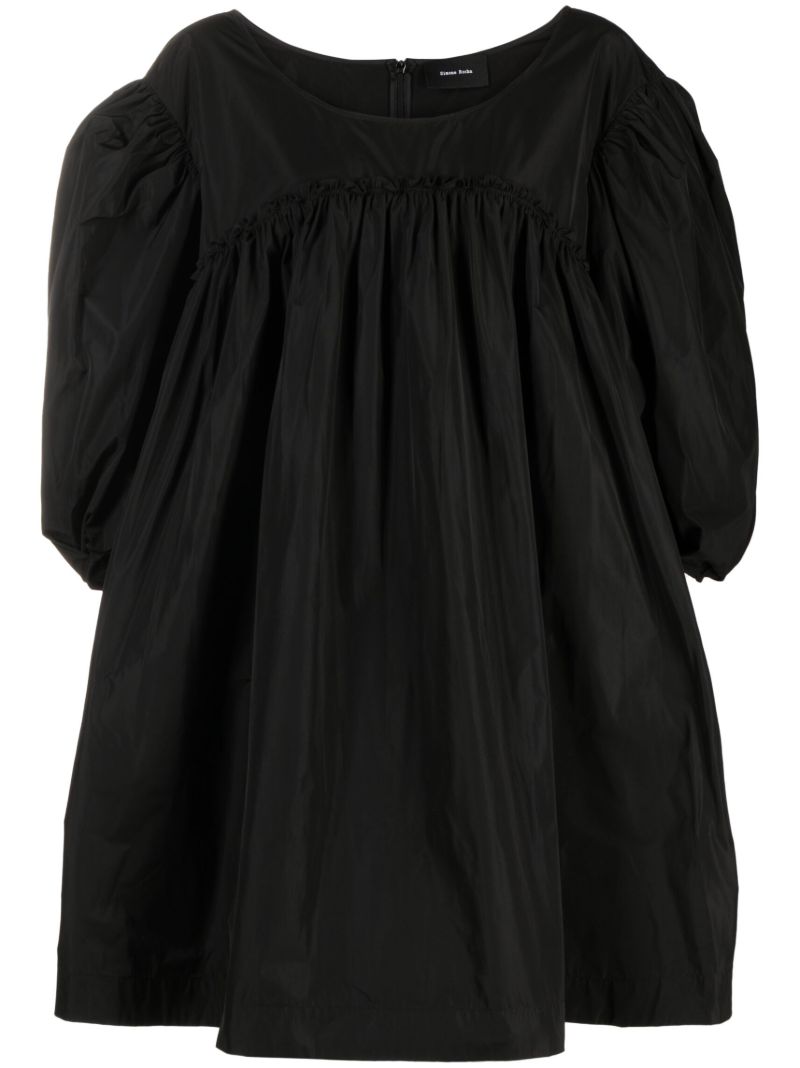 Black Puff-sleeve Mini Dress