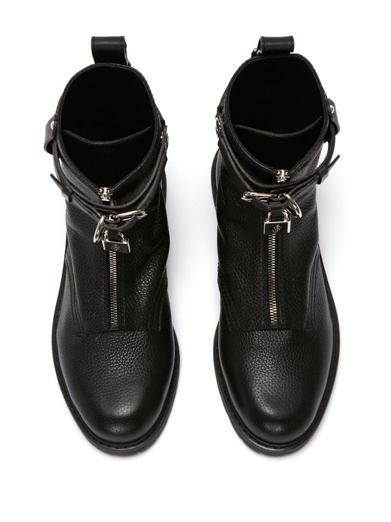 Black Padlock Combat Boots