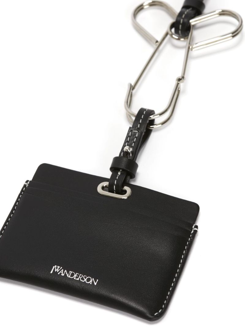 Black Logo Leather Card Holder