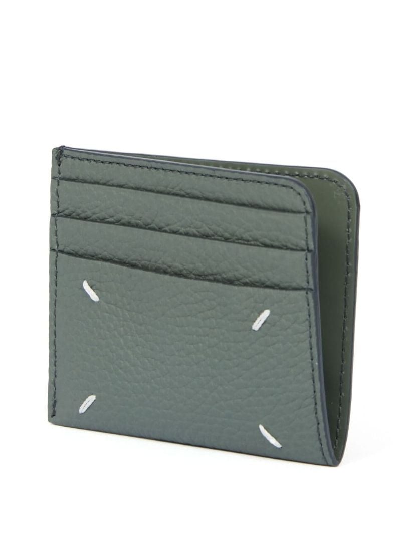 Green Four-stitch Leather Card Holder