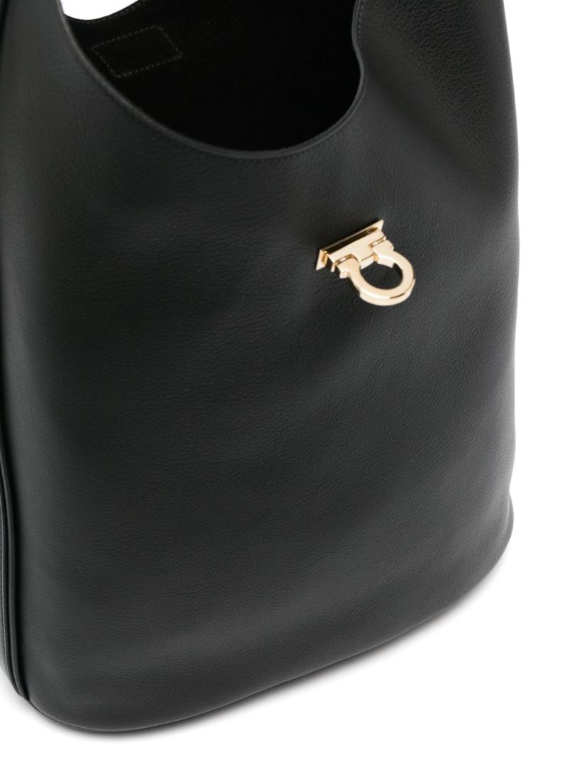 Black Gancini Blucke Leather Shoulder Bag