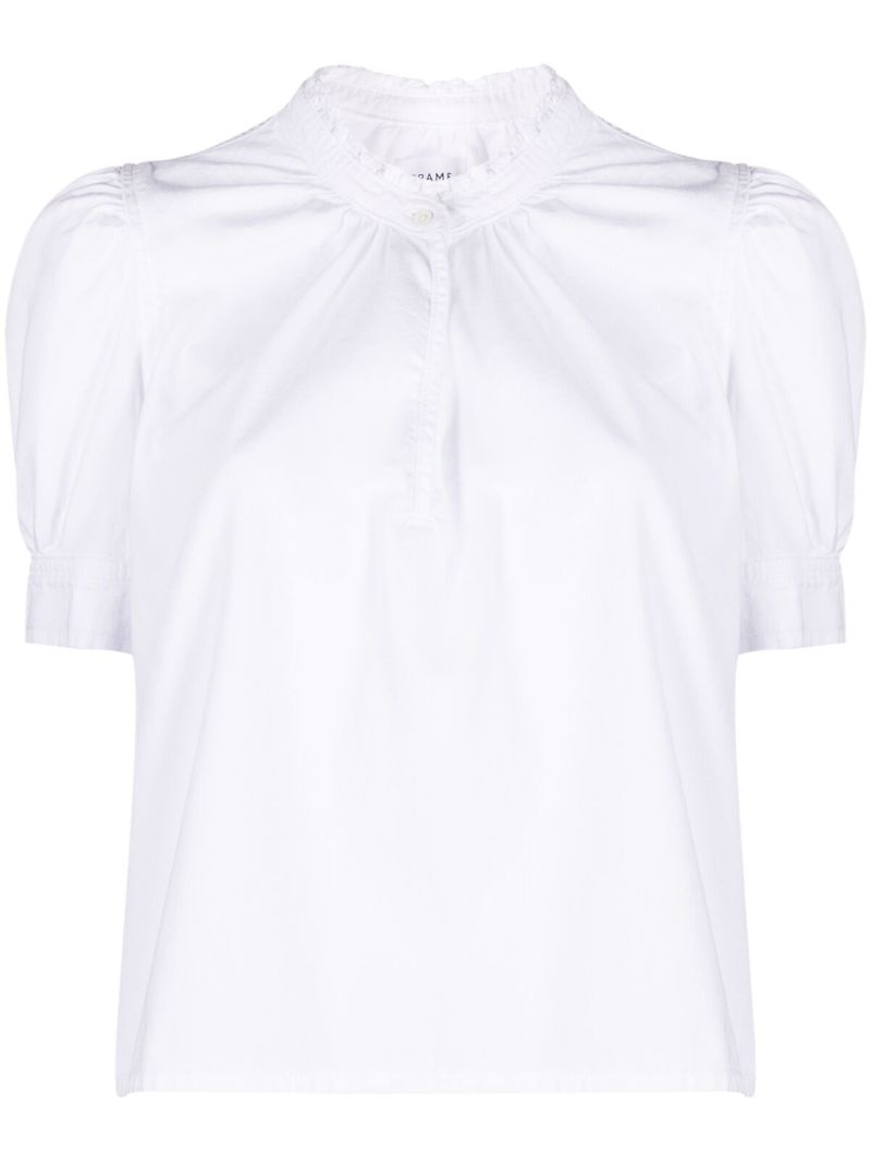 White Ruffle-trimmed Top