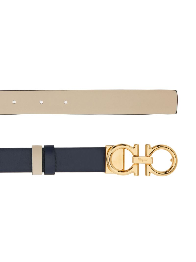 Blue Gancini Reversible Leather Belt