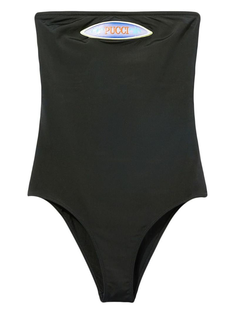 Black Logo-appliqué Swimsuit