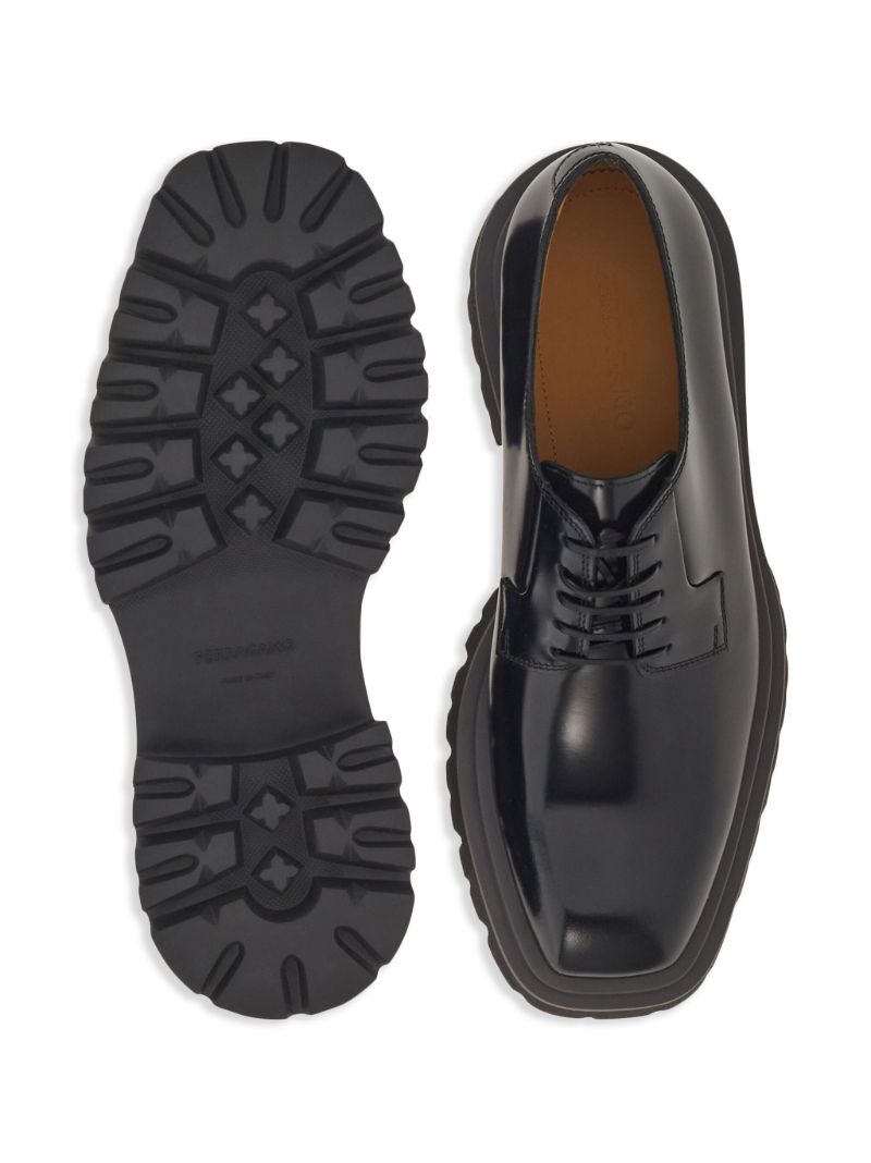 Black Leather Derby Shoes
