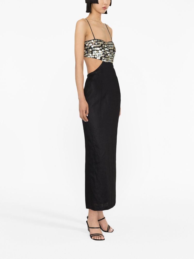 Black Jada Cut-out Paillette-embellished Midi Dress
