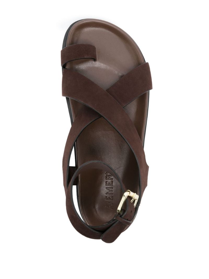 Brown Jalen Suede Flat Sandals