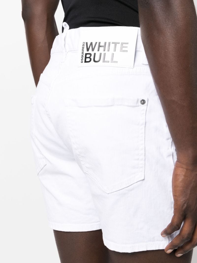 White High-rise Denim Shorts