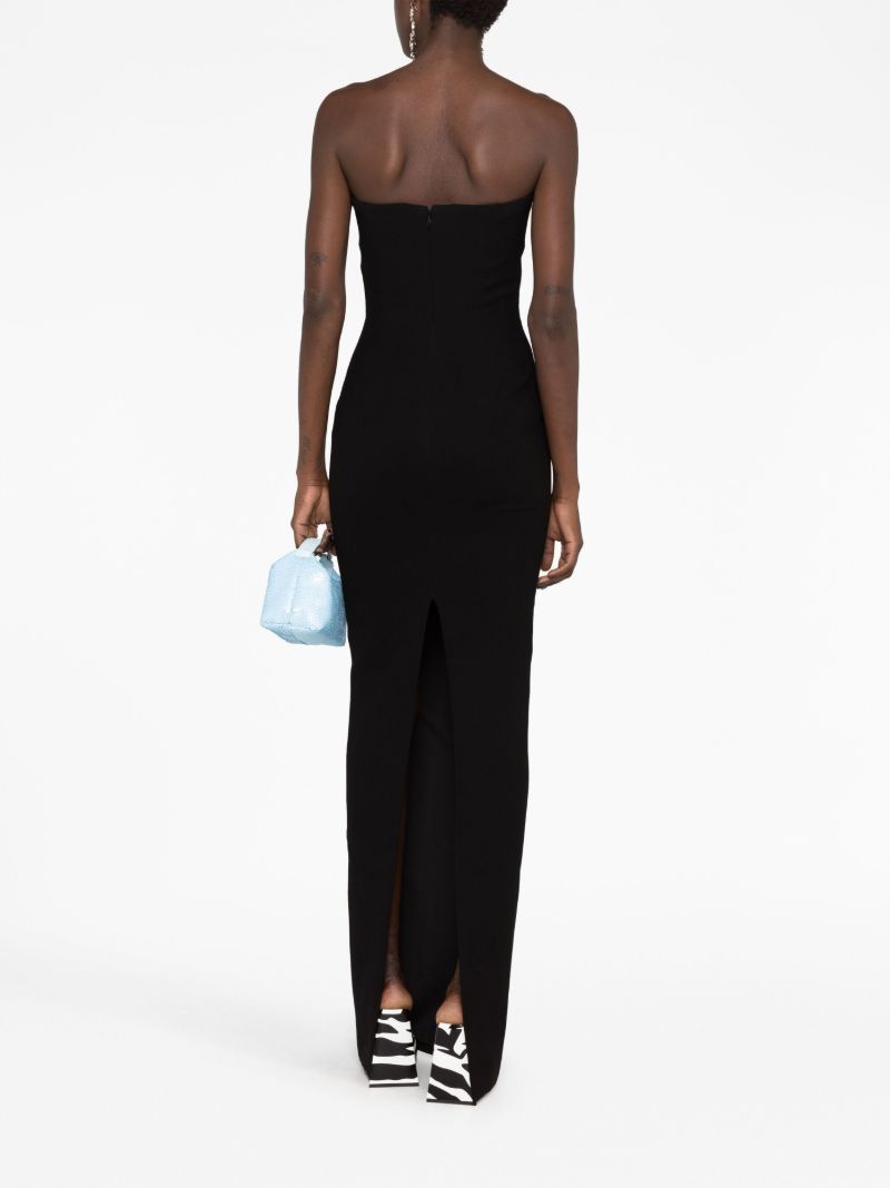 Black Cut-out Strapless Maxi Dress