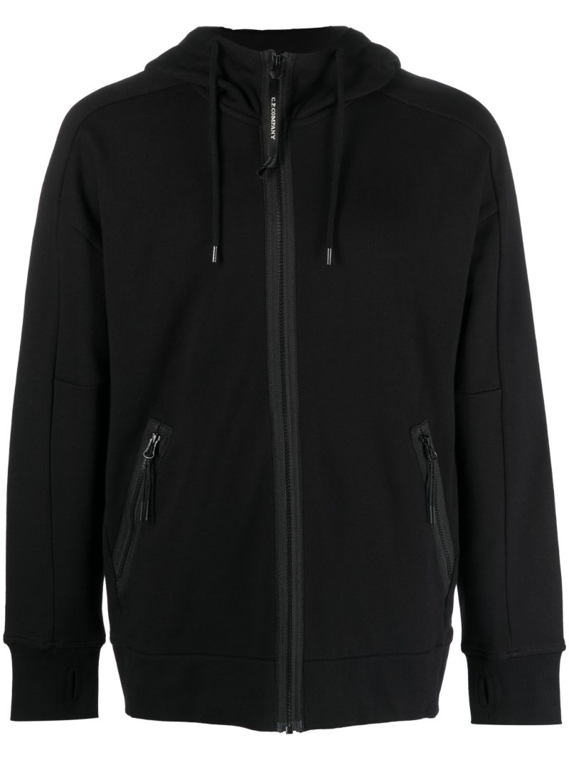 Black Google-detail Cotton Hoodie