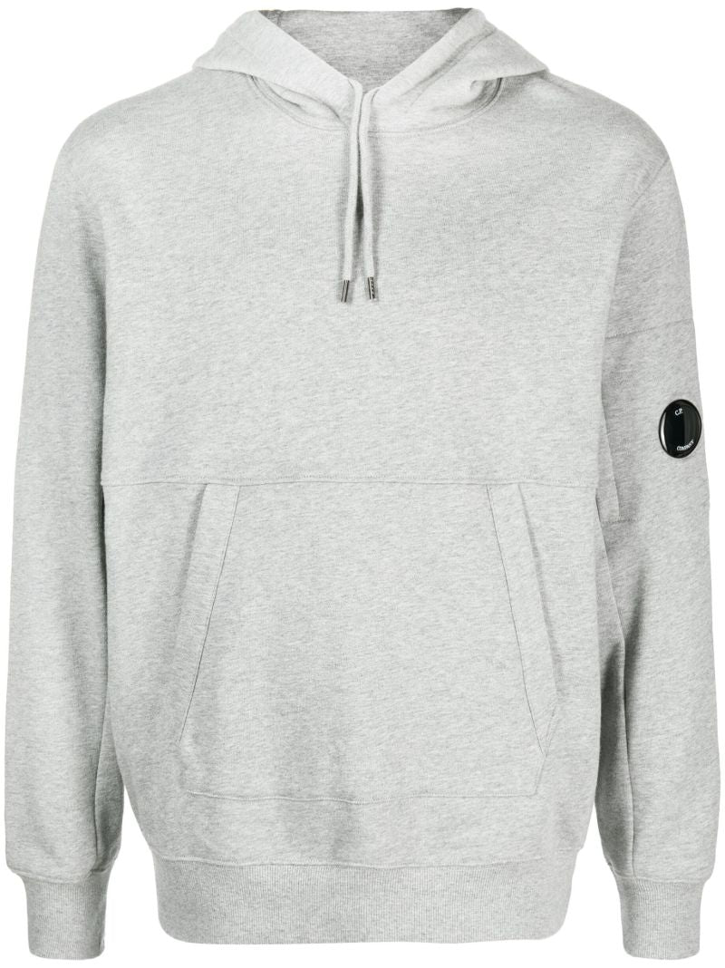 Grey Lens-detail Cotton Hoodie