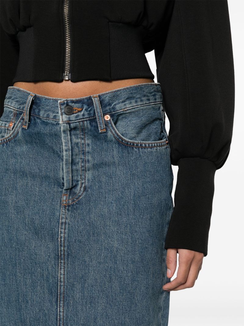 Blue Denim Maxi Skirt