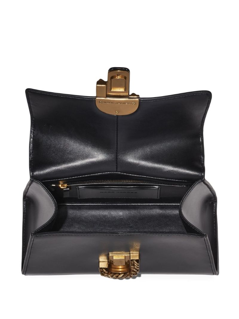 Black J Marc Chain Logo Top Handle Bag