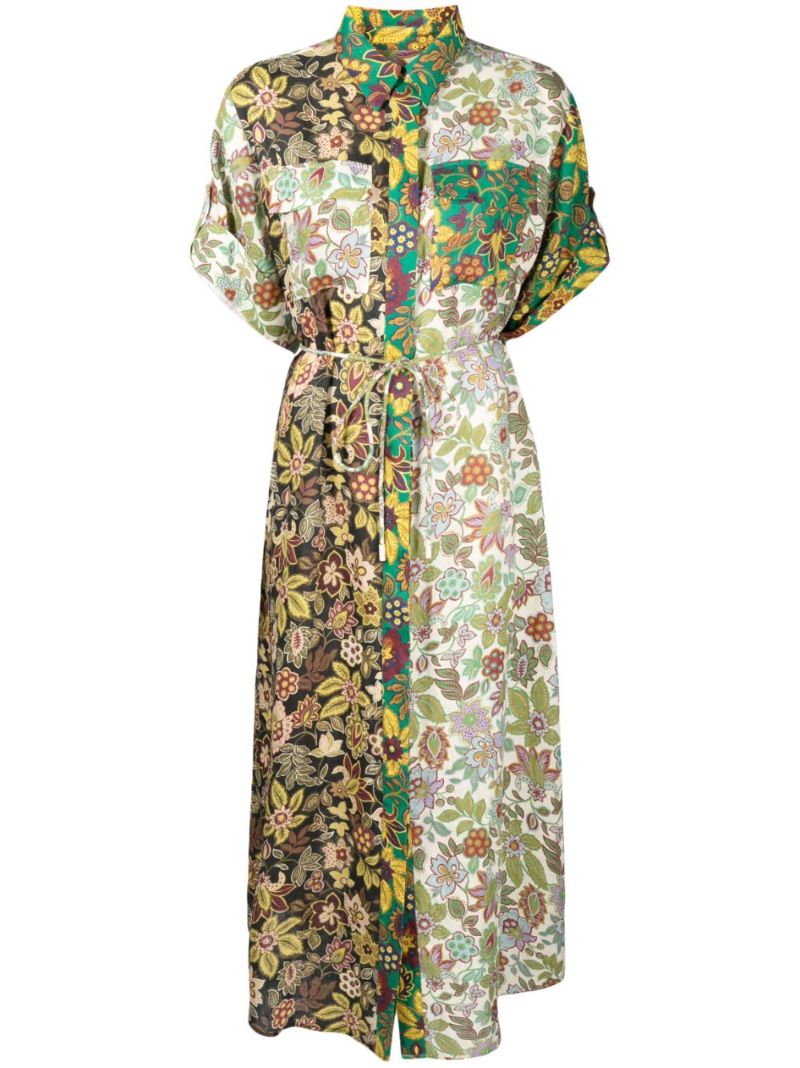 Green Isabella Linen Shirt Dress