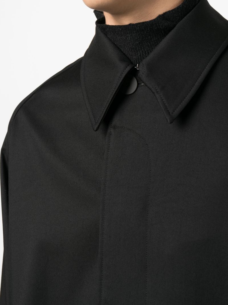 Black Single-breasted Wool Coat