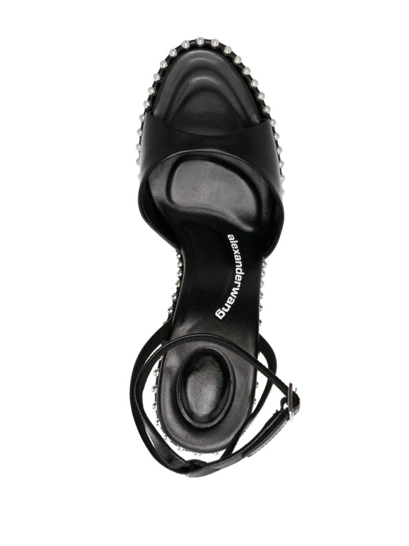 Black Nova 145 Leather Platform Sandals