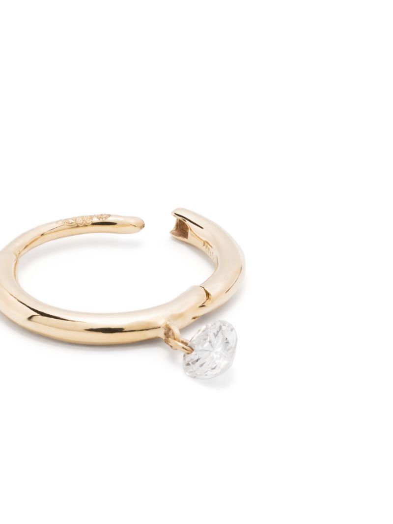 18k Yellow Gold Drop Hoop Earring