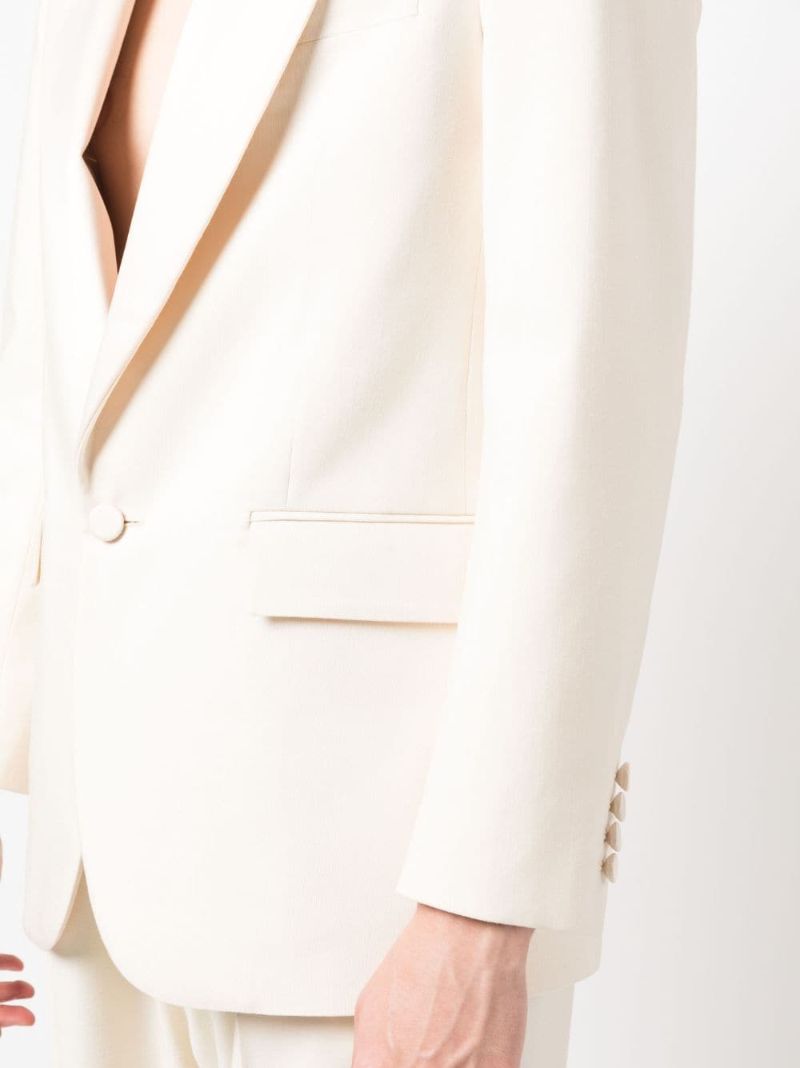 White Single-breasted Silk Blazer