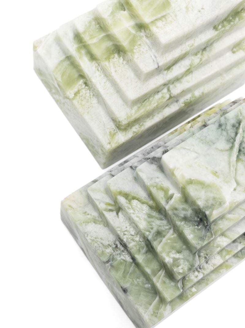 Green Lola Marble Bookends