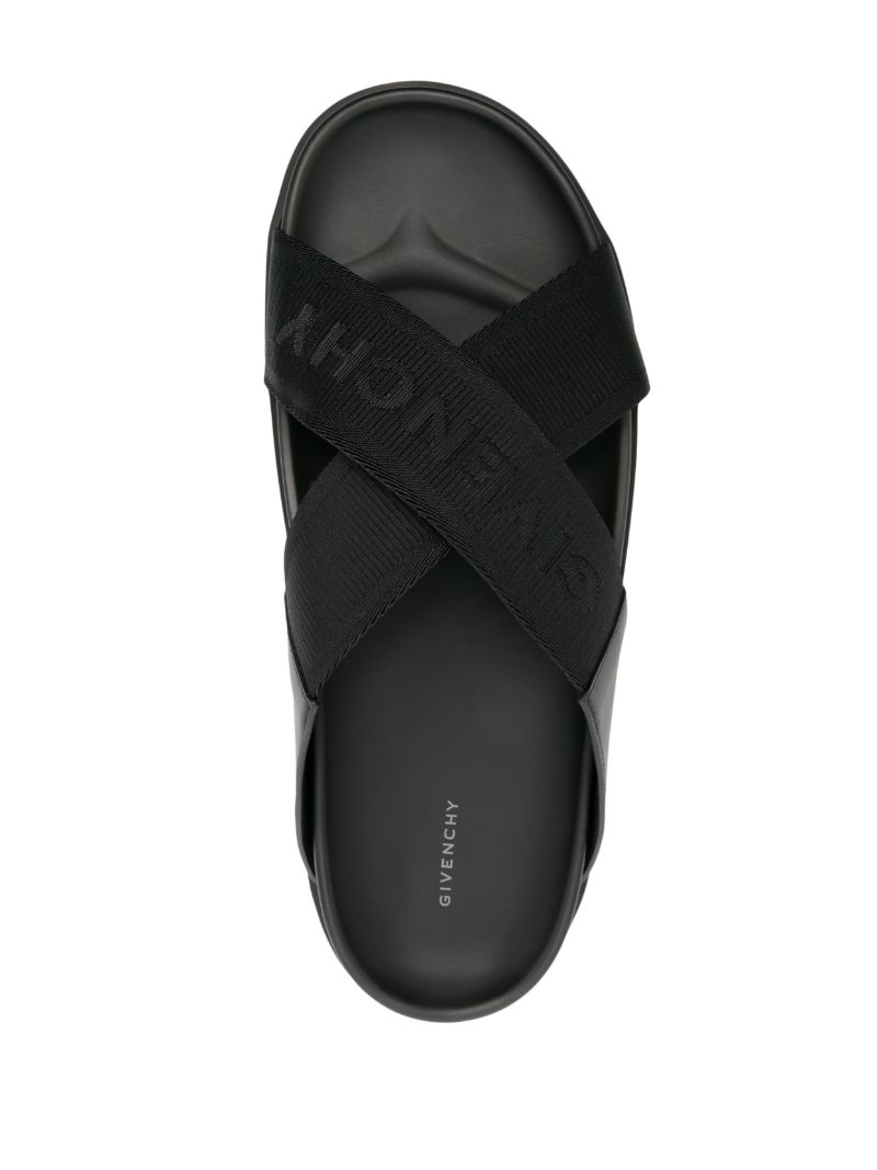 Black G Plage Leather Sandals