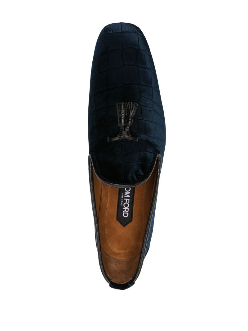 Blue Bailey Velvet Loafers