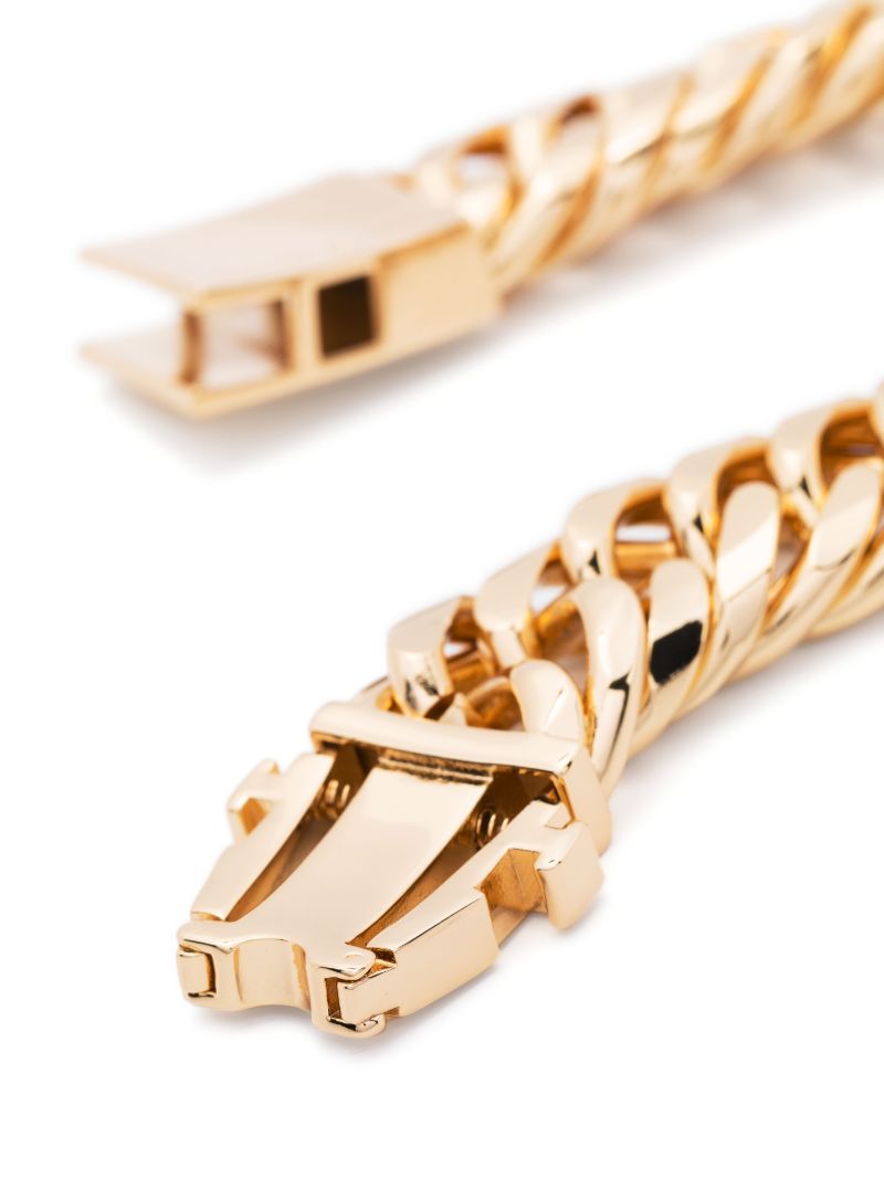 Gold-tone Braided Curb Chain Bracelet