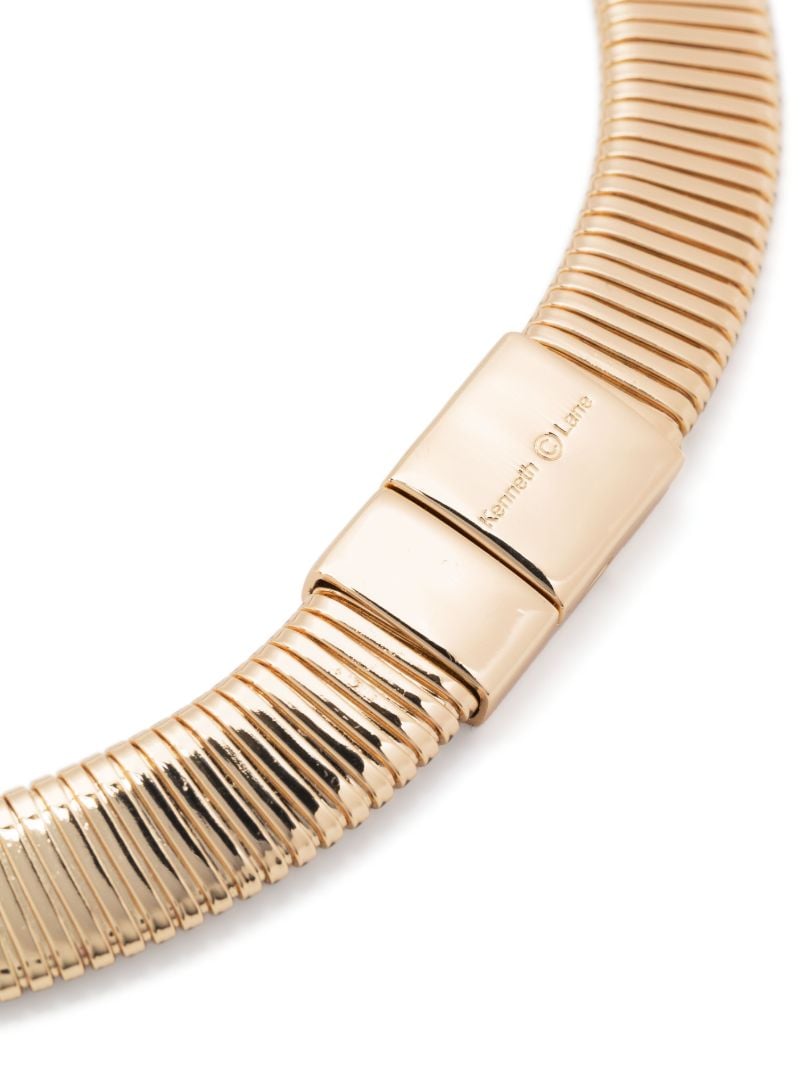 Gold-tone Flat Stretch Collar Necklace