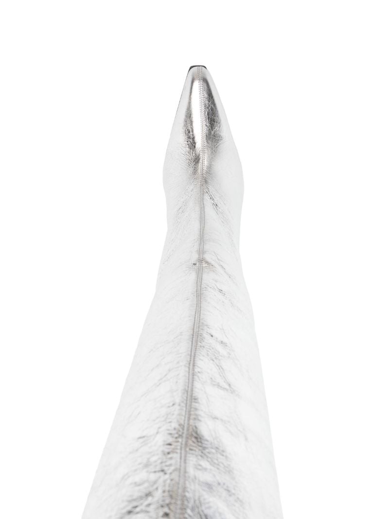 Silver Jane 100mm Metallic Knee-high Boots