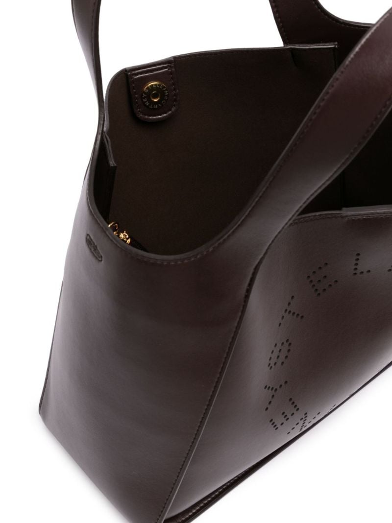 Brown Stella Logo Faux Leather Tote Bag