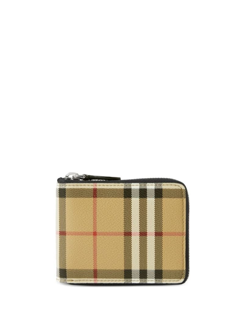 Neutral House Check Zip-around Wallet