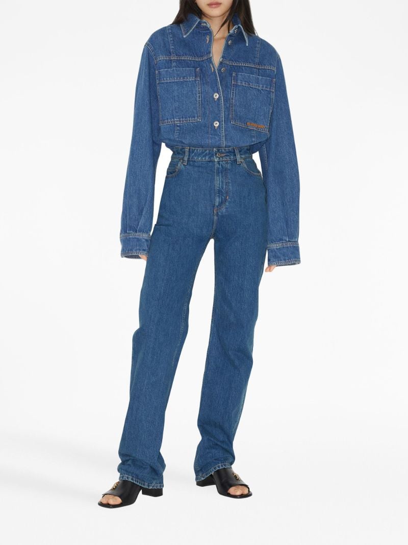 Blue Straight-leg Cotton Jeans