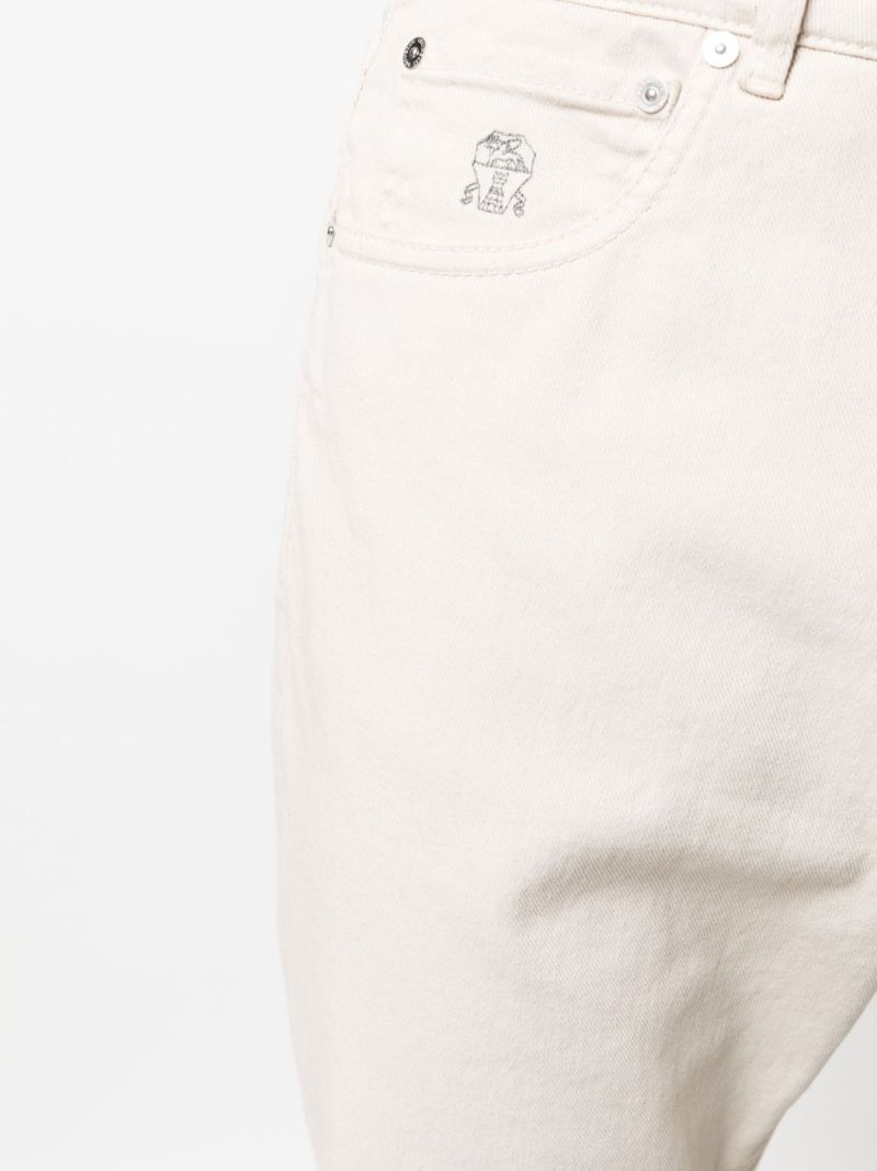 Neutral Garment-dyed Tapered Jeans