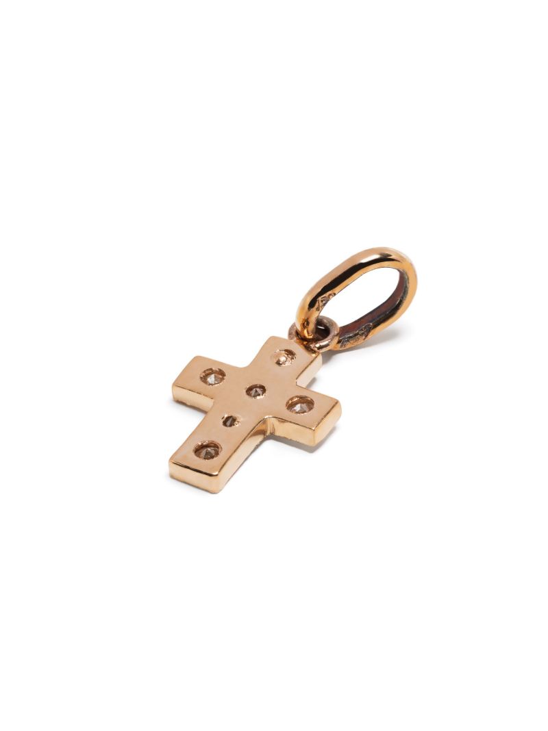 18k Rose Gold Cross Diamond Pendant