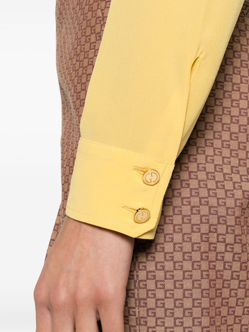Yellow Long-sleeve Silk Shirt