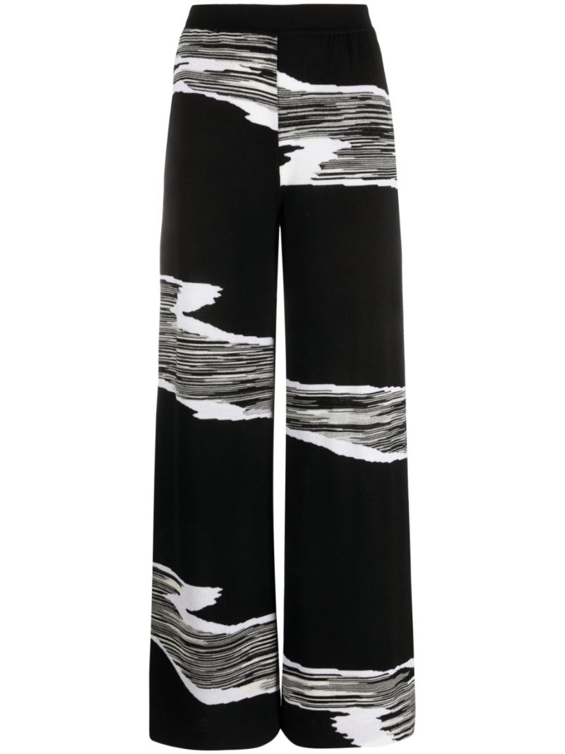 Black Wool Wide-leg Trousers