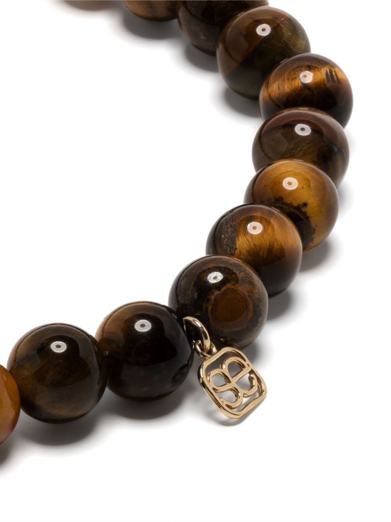 14k Yellow Gold Skull Tiger's Eye Bracelet