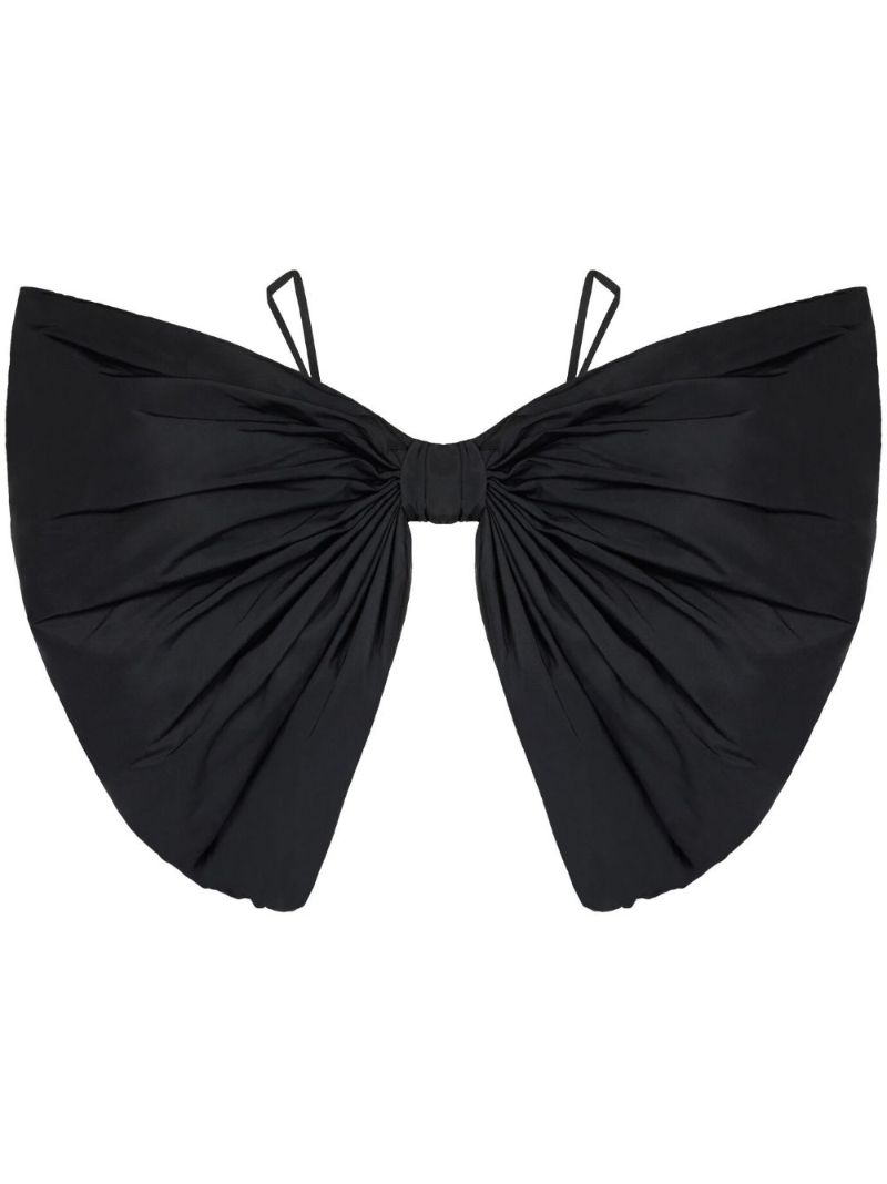 Black Bow Taffeta Crop Top