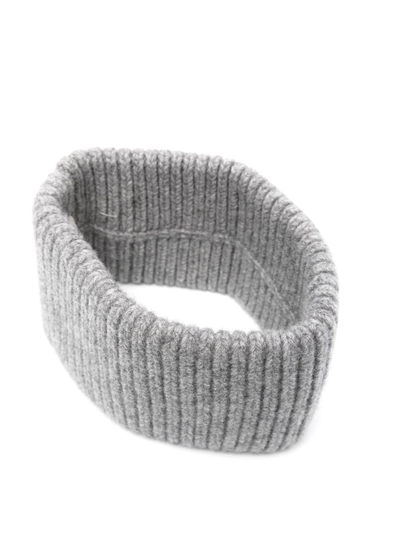 Grey Ribbed Knit Headband