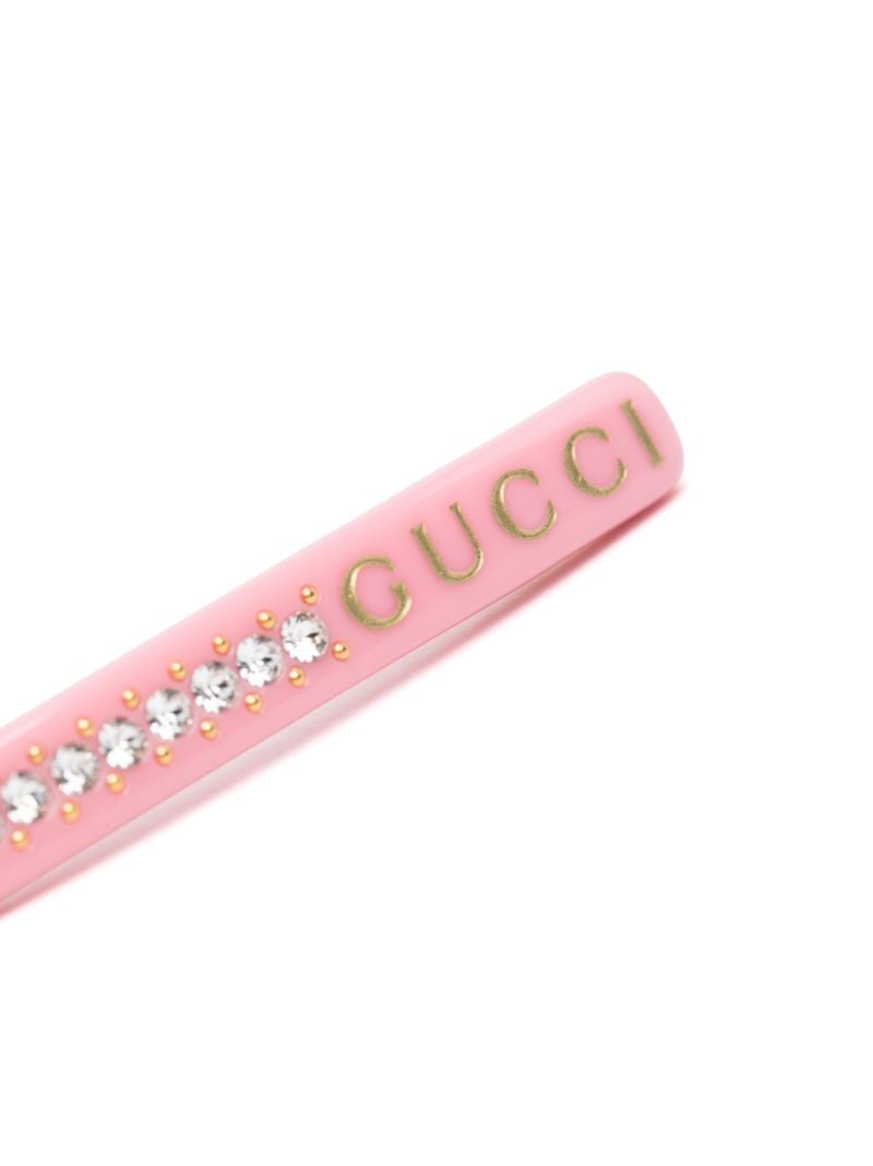 Pink Crystal Logo Hair Clip