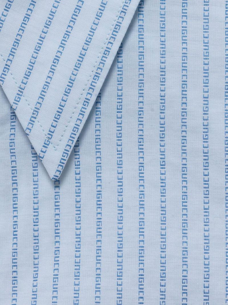 Blue Logo Striped Cotton Shirt