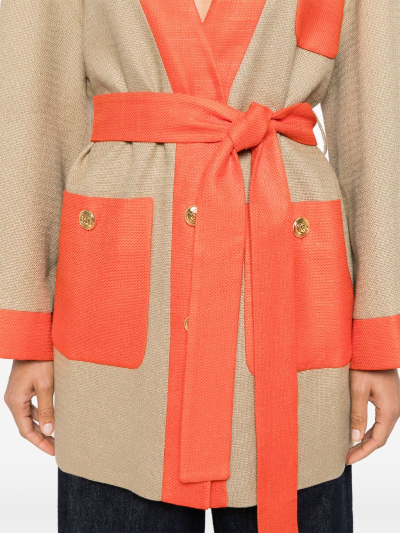 Neutral Mid-length Linen Jacket