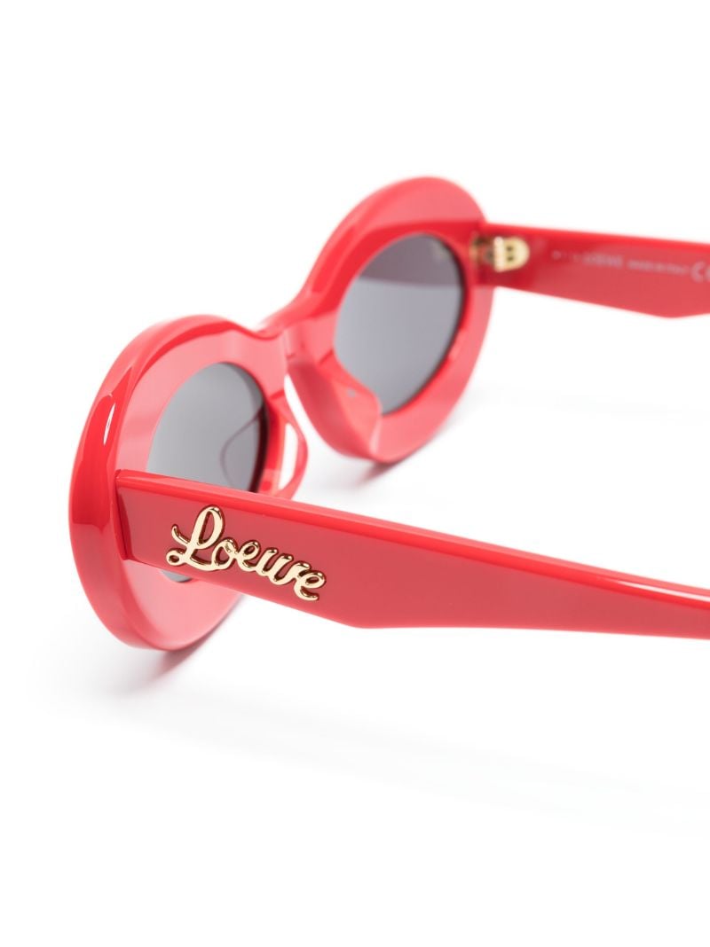 X Paula's Ibiza Red Loop Oval-frame Sunglasses
