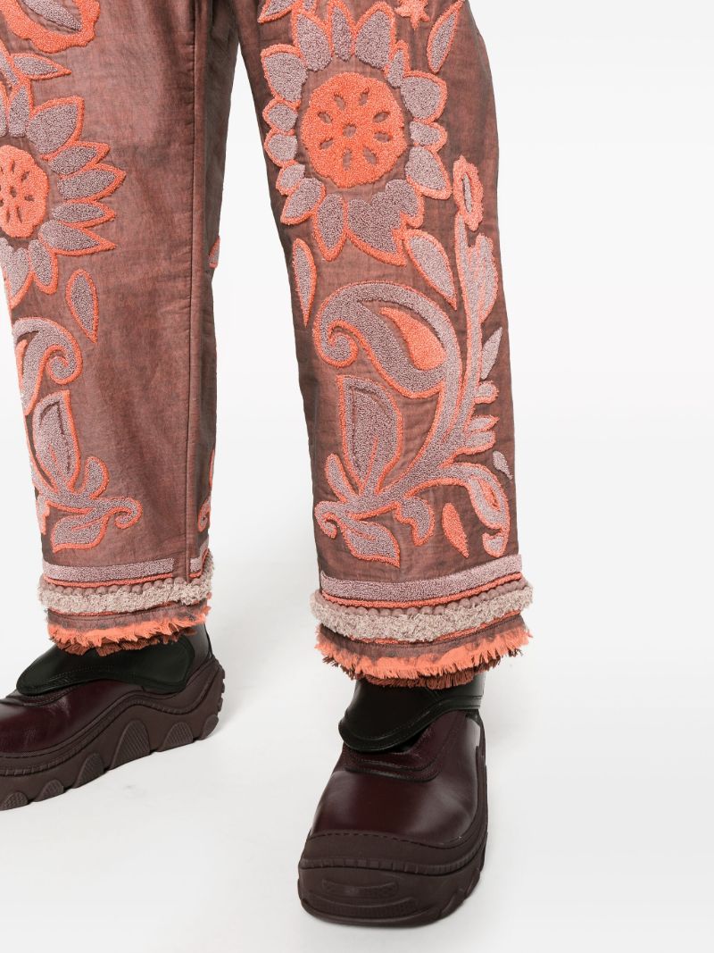 Red Tapestry Cotton Trousers