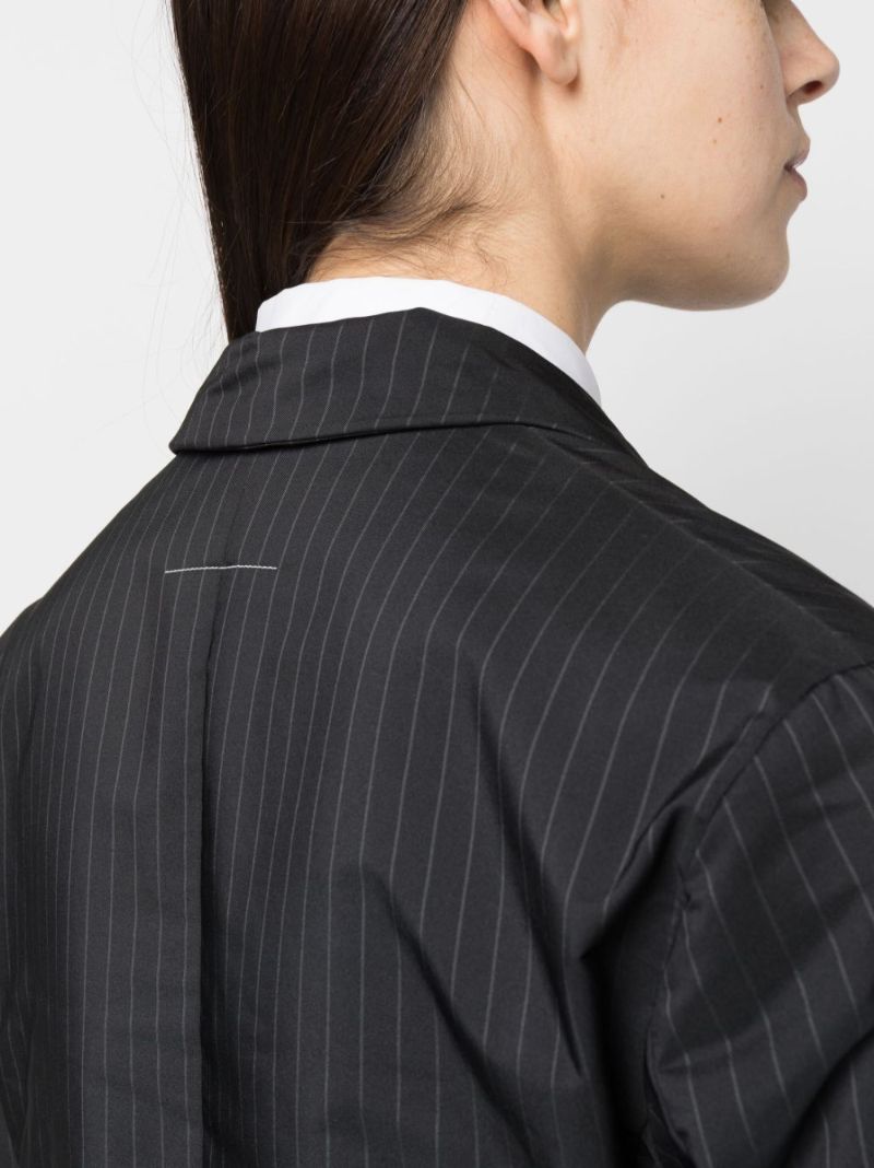 Black Pinstripe Tailored Blazer