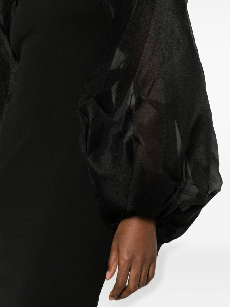 Black Karla Puff-sleeve Maxi Dress