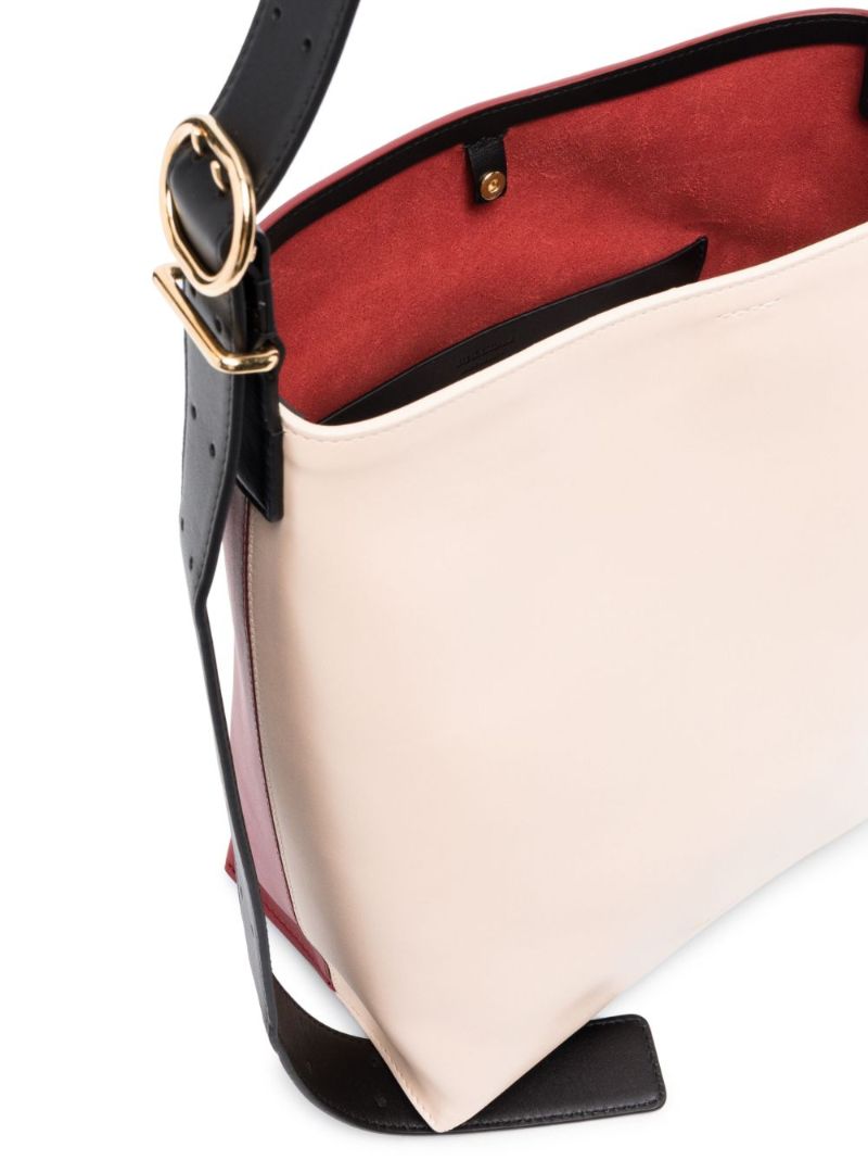 Beige Cannolo Leather Shoulder Bag