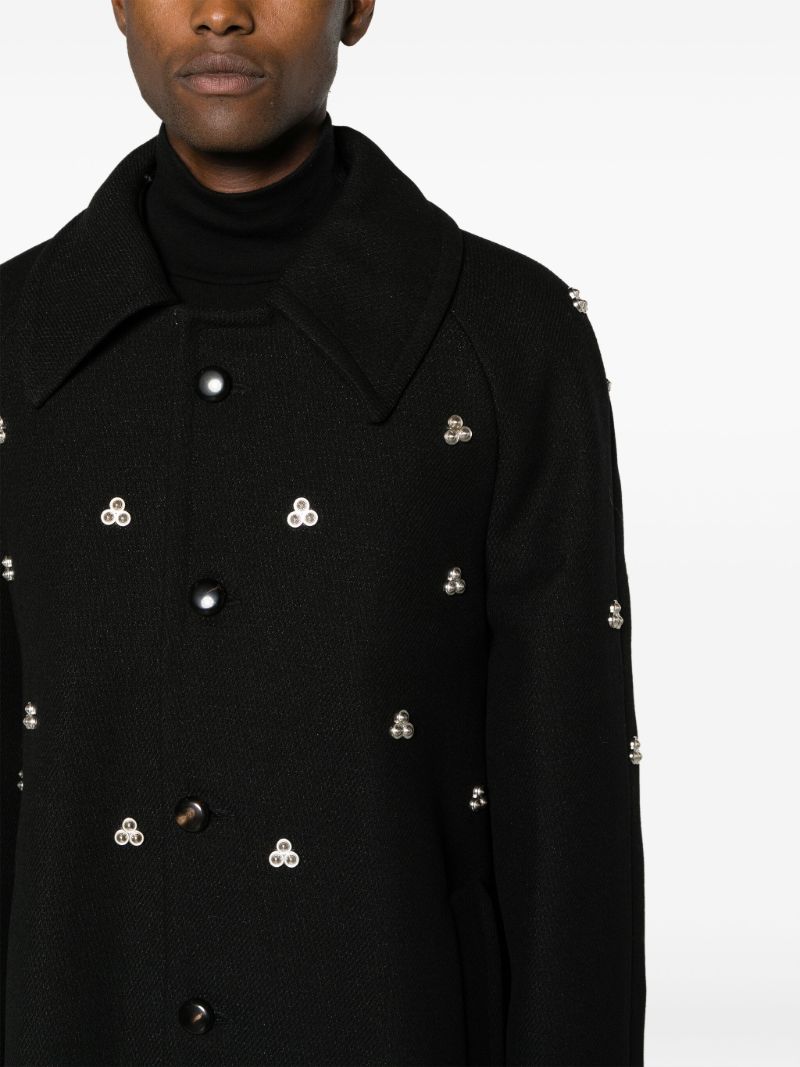 Black Verdun Rivet-embellished Coat