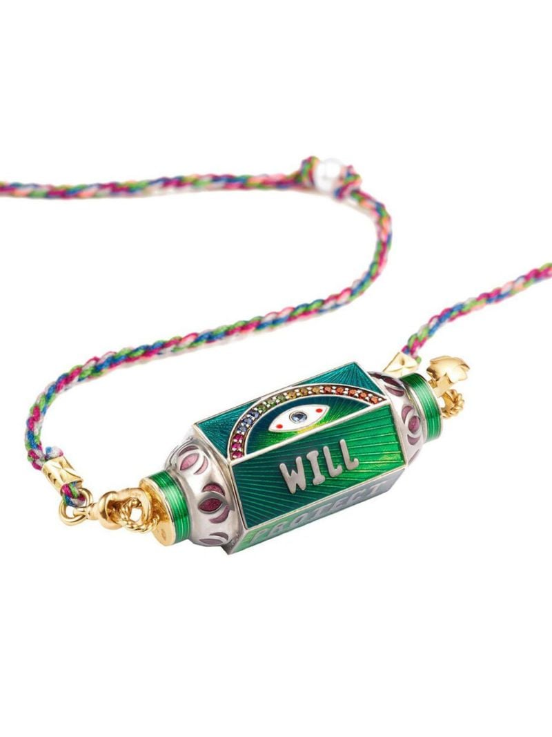 14k Gold Eye Will Multi-stone Necklace