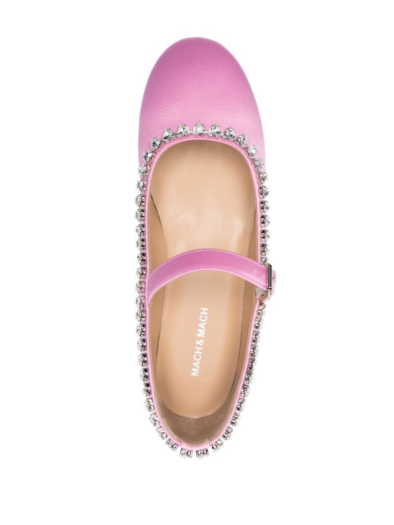 Pink Audrey Heart-crystals Ballerina Shoes